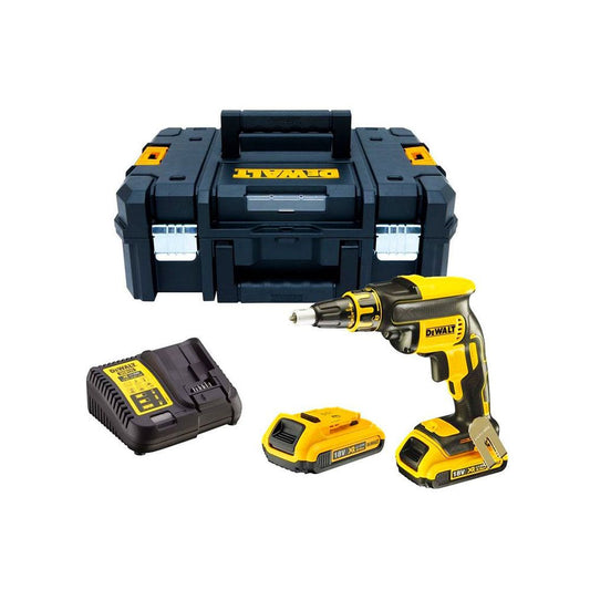 Kit atornillador brushless para panel de yeso 18 v ¼ pulg con 2 baterías 2,0ah y cargador