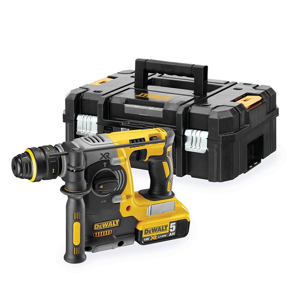 Martillo percutor sds plus electroneumático brushless 18v con 2 baterías 5ah y cargador