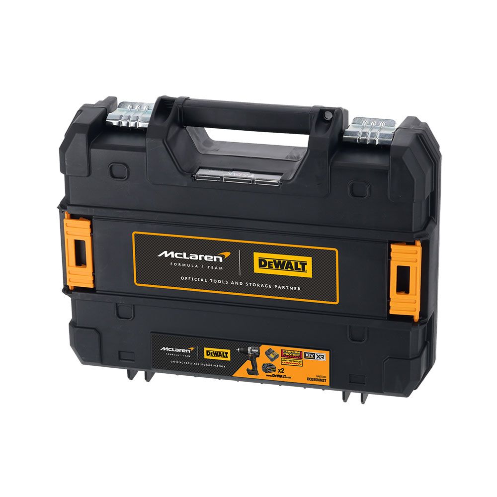 Kit taladro percutor mclaren xr brushless 18 v con 2 baterías li-ion 4 ah y maletín tstak
