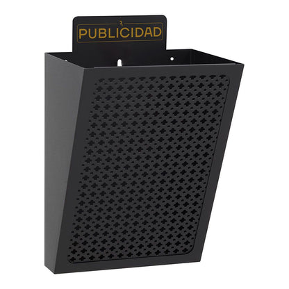 Cesta de publicidad e2301, acero, negro, 22 x 19 x 35,5 cm