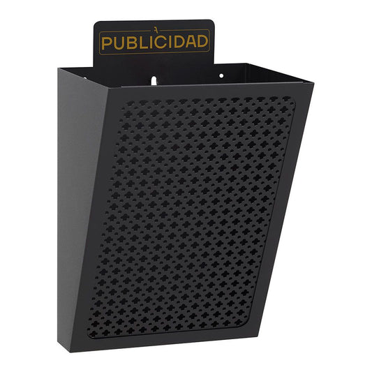 Cesta de publicidad e2301, acero, negro, 22 x 19 x 35,5 cm