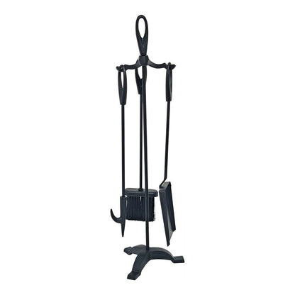 Juego de chimenea color negro 3 piezas 19 x 68,5 cm