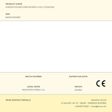 Dispositivo anticaída retráctil 031,175,002,001