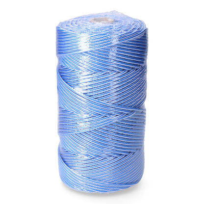 Cordón trenzado polipropileno azul / blanco, calibre 5 mm x 200 m