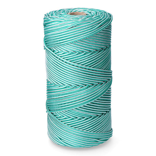 Cordón trenzado polipropileno verde / blanco, calibre 5 mm x 200 m