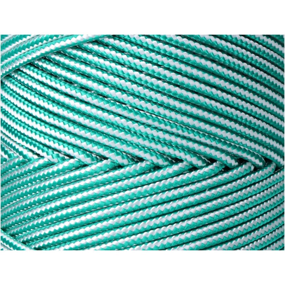 Cordón trenzado polipropileno verde / blanco, calibre 5 mm x 200 m