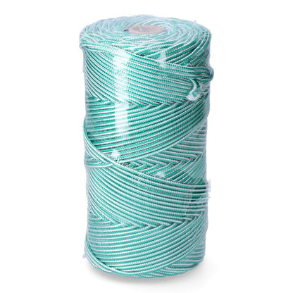 Cordón trenzado polipropileno verde / blanco, calibre 5 mm x 200 m