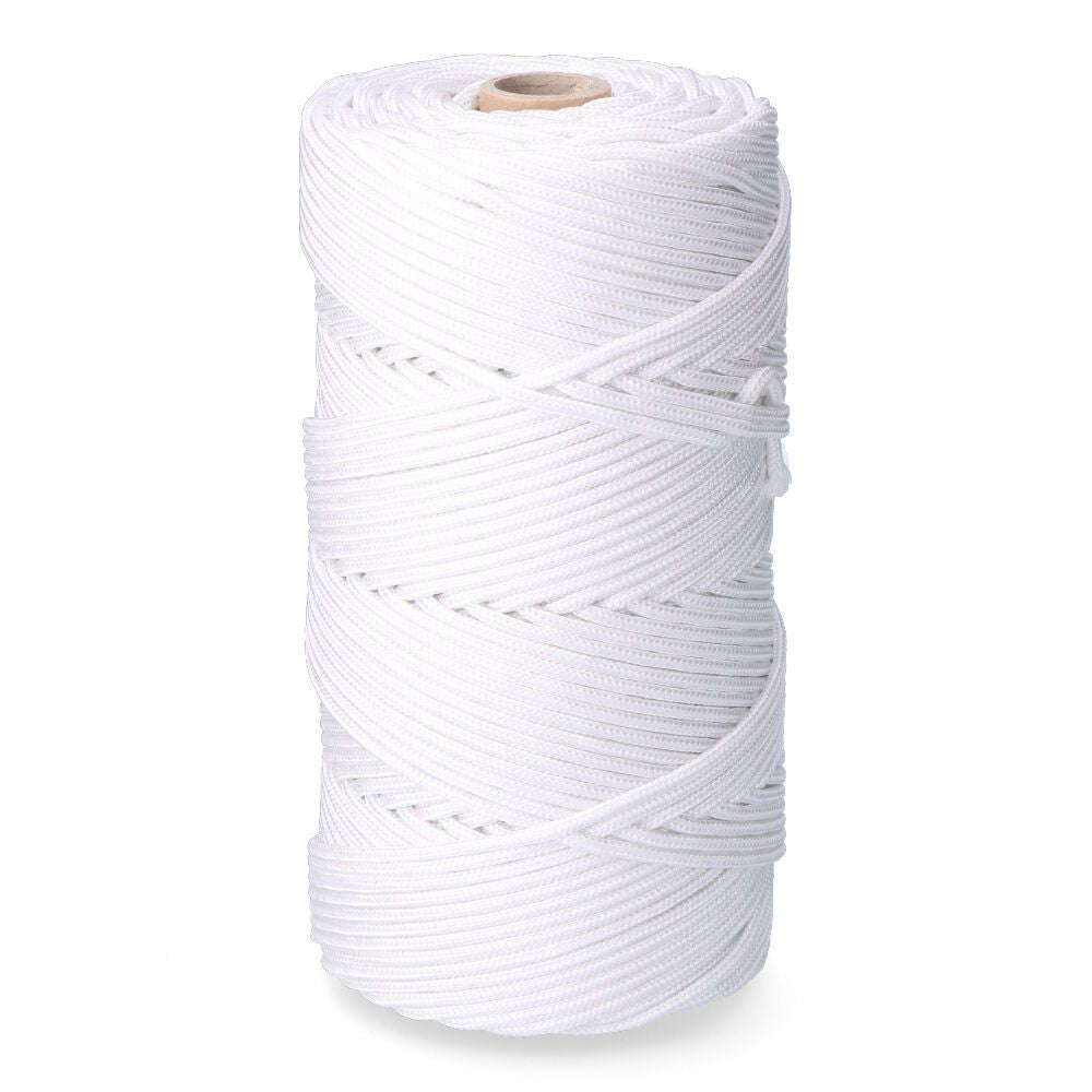 Cordón trenzado polipropileno blanco, calibre 5 mm x 200 m