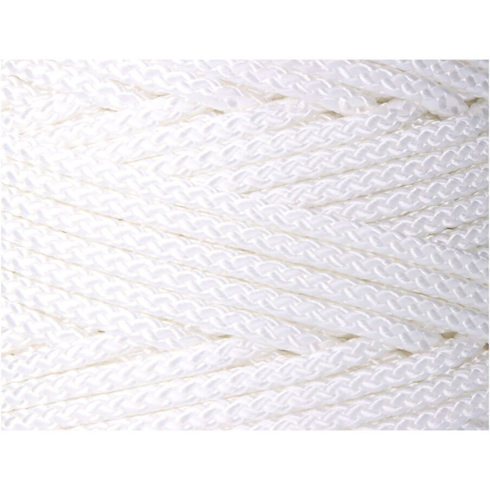 Cordón trenzado poliéster granete blanco, calibre 5 mm x 200 m