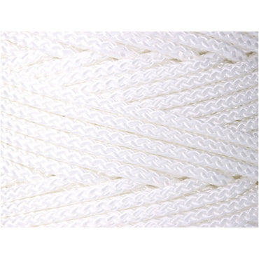 Cordón trenzado poliéster granete blanco, calibre 5 mm x 200 m