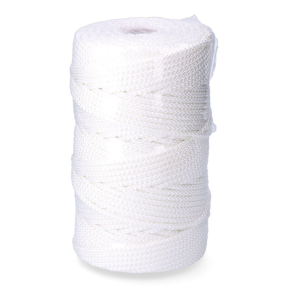 Cordón trenzado poliéster granete blanco, calibre 5 mm x 200 m