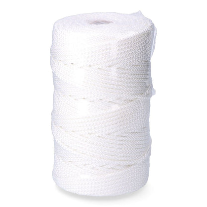 Cordón trenzado poliéster granete blanco, calibre 5 mm x 200 m