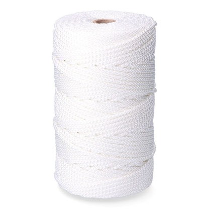 Cordón trenzado poliéster granete blanco, calibre 6 mm x 200 m