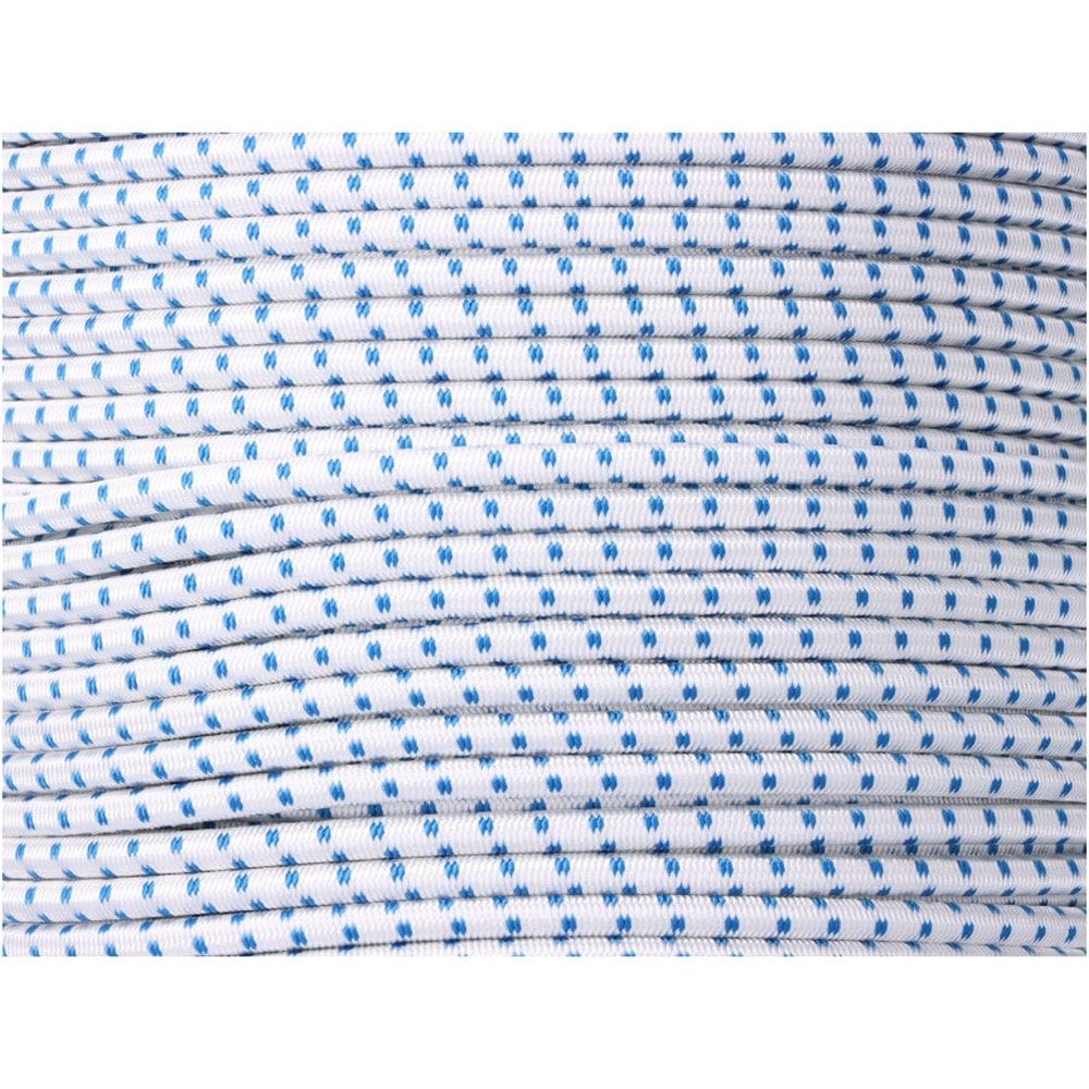 Cuerda de goma elástica blanca / azul poliéster calibre 10 mm x 100 m