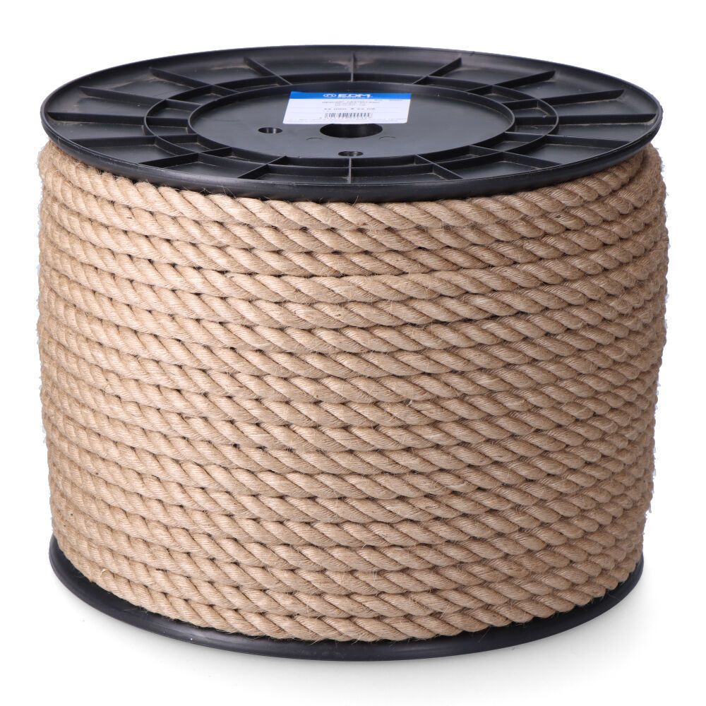 Cuerda yute natural 3 cabos calibre 8 mm x 200 m
