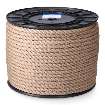Cuerda yute natural 3 cabos calibre 8 mm x 200 m