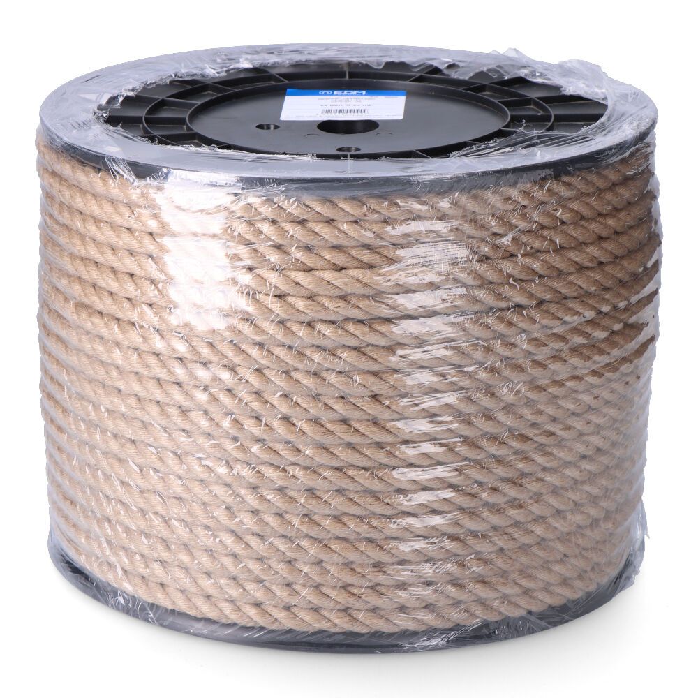 Cuerda yute natural 3 cabos calibre 8 mm x 200 m