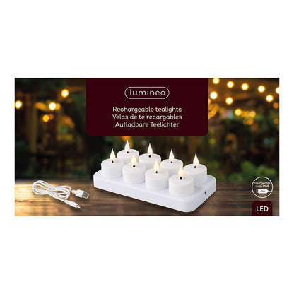 Vela led recargable de plástico para interior, 8 uds