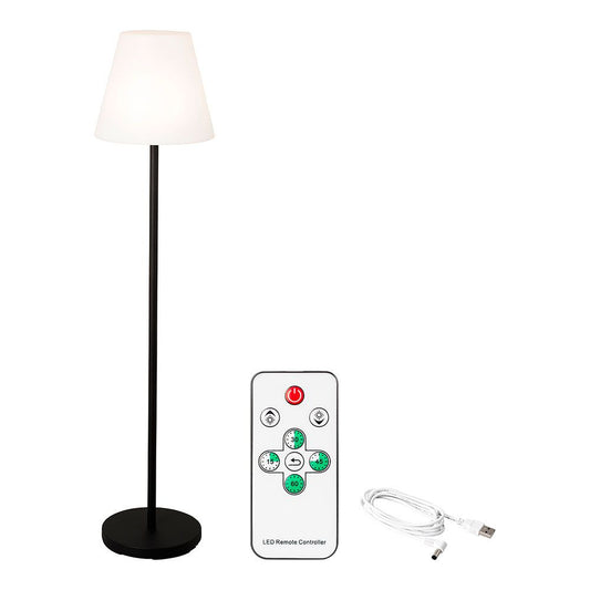 Lámpara de pie para exterior y interior recargable con mando a distancia color blanco y negro 150 cm