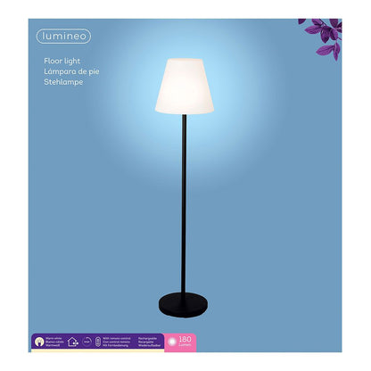 Lámpara de pie para exterior y interior recargable con mando a distancia color blanco y negro 150 cm