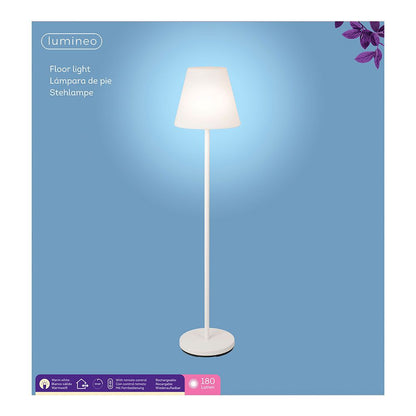 Lámpara de pie para exterior y interior recargable con mando a distancia color blanco 150 cm