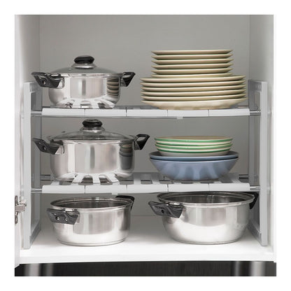 Estantería extensible de 2 estantes para fregadero shibblek 37,5 - 66,5 cm