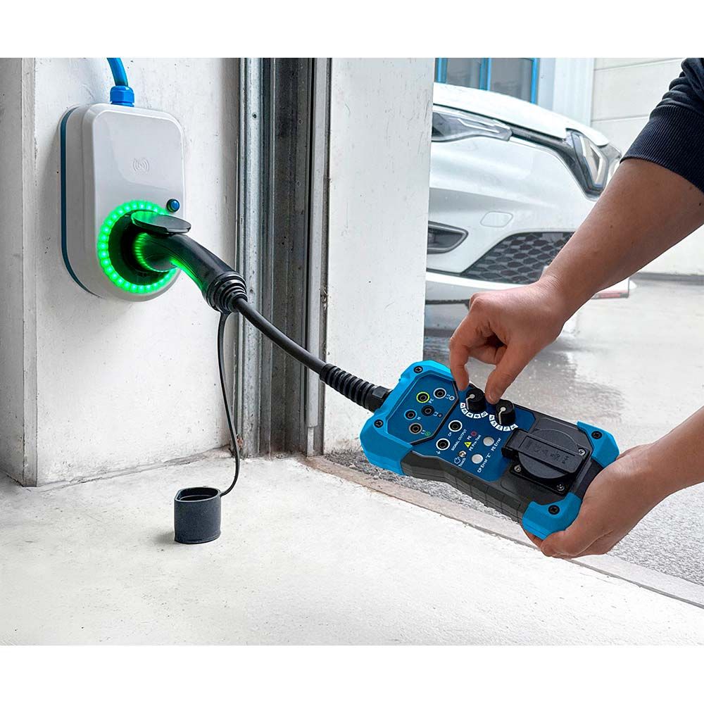 Adaptador de prueba para estaciones wallbox tipo 2, carga ac