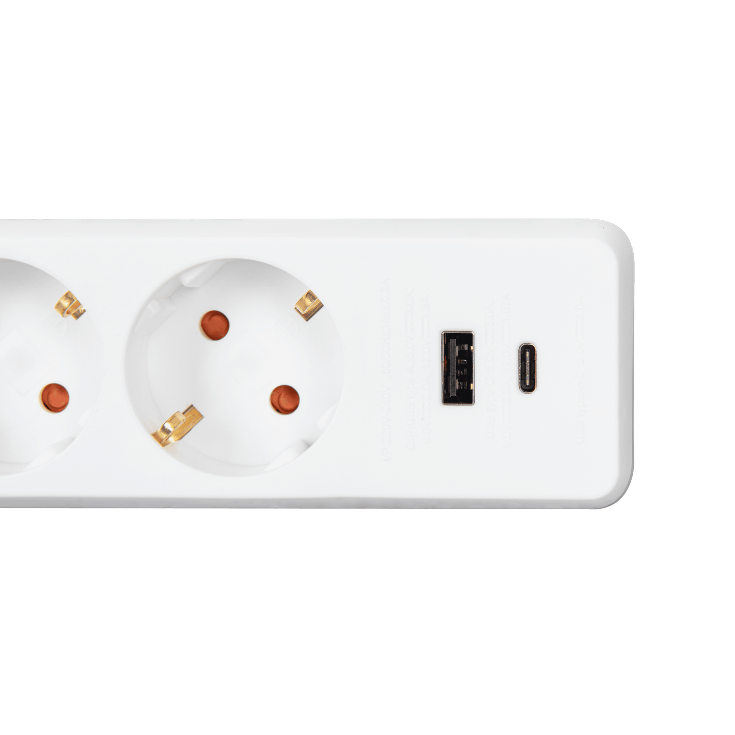 ASLO Base De Enchufe De 3 Tomas Con Usb A+C Carga Rapida 3G1,5Mm² - 3M