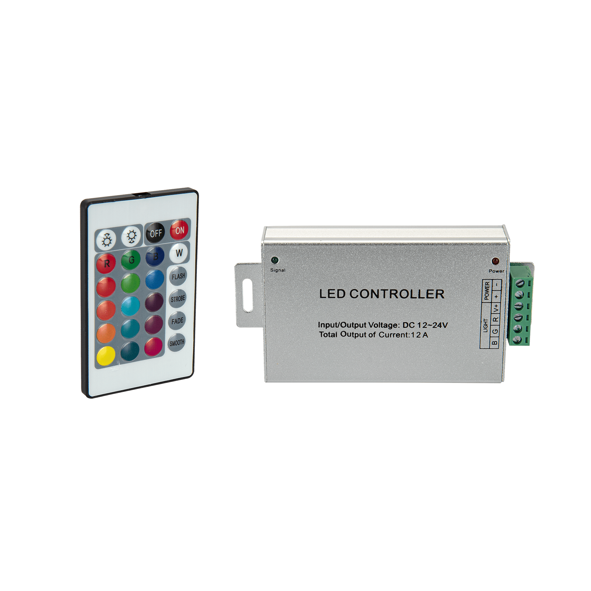 Controlador RGB C/Mando a Distancia 12V/24V Max. 12A ASLO ASCRGB12