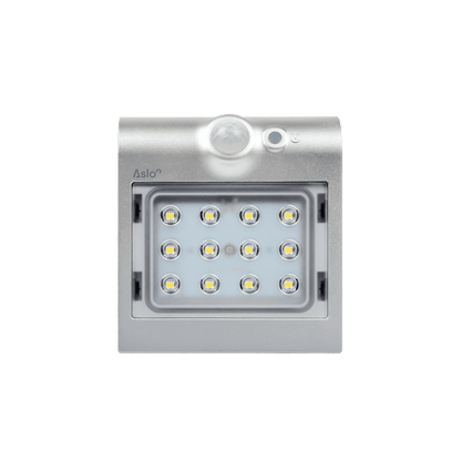 ASLO Aplique Led Solar Orb Con Sensor 1,5W Plata