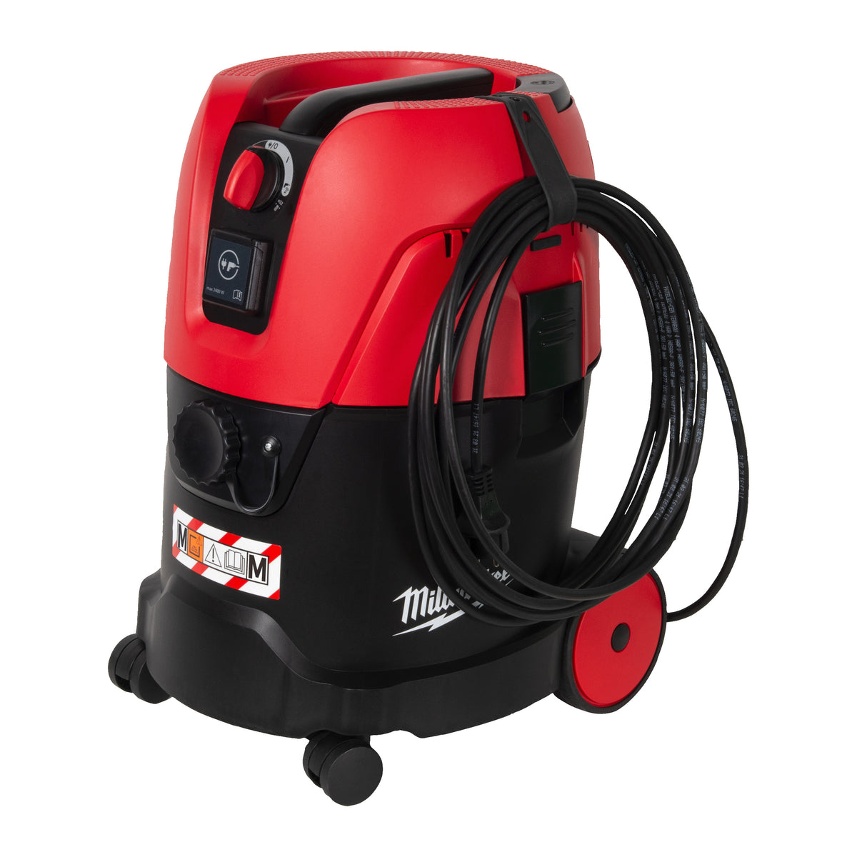 Milwaukee Aspirador de polvo de 25l, clase M, 1.200W, líquidos y sólidos, 245mbar de succión AS2-250EM
