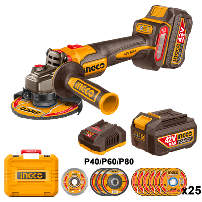 AMOLADORA ANGULAR INGCO 42V 1280W CAGLI4128112E