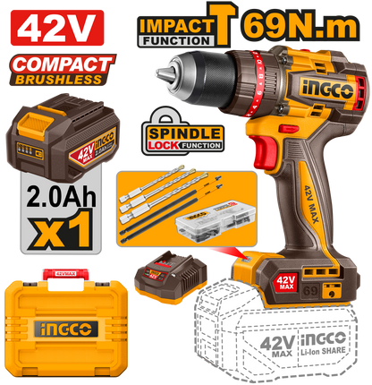 TALADRO ATORNILLADOR INGCO  42V 69NM CIDLI426981E