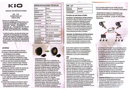 Luz de emergencia baliza V16 geolocalizable KIO