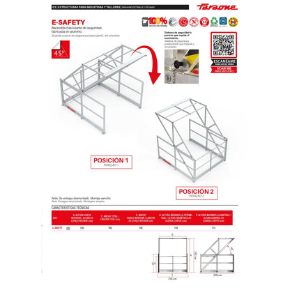 E-SAFETY | Barandilla basculante de seguridad en aluminio
