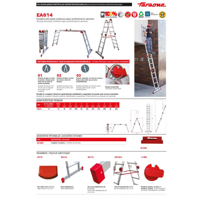 EA614 | Escalera articulada multiuso en aluminio
