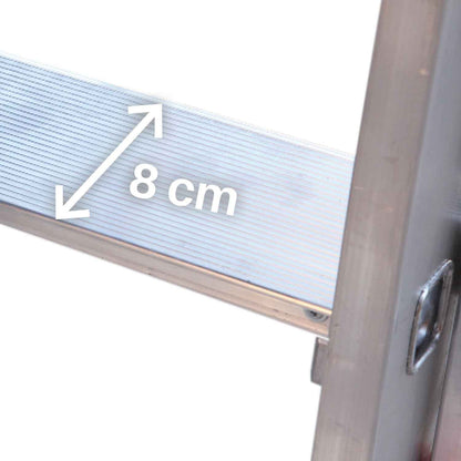 EN1400 | Escalera multiuso de 2 tramos con peldaños cómodos