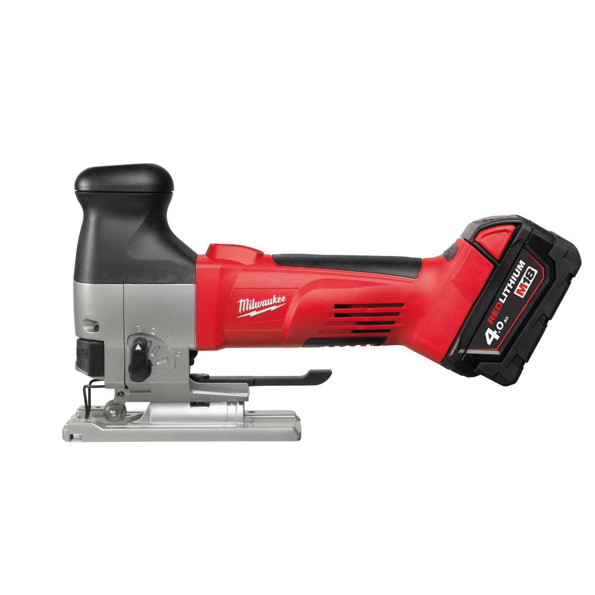 Milwaukee Sierra de calar de puño abierto M18™, capacidad máxima en madera 120mm, carrera 26mm HD18JSB-402C