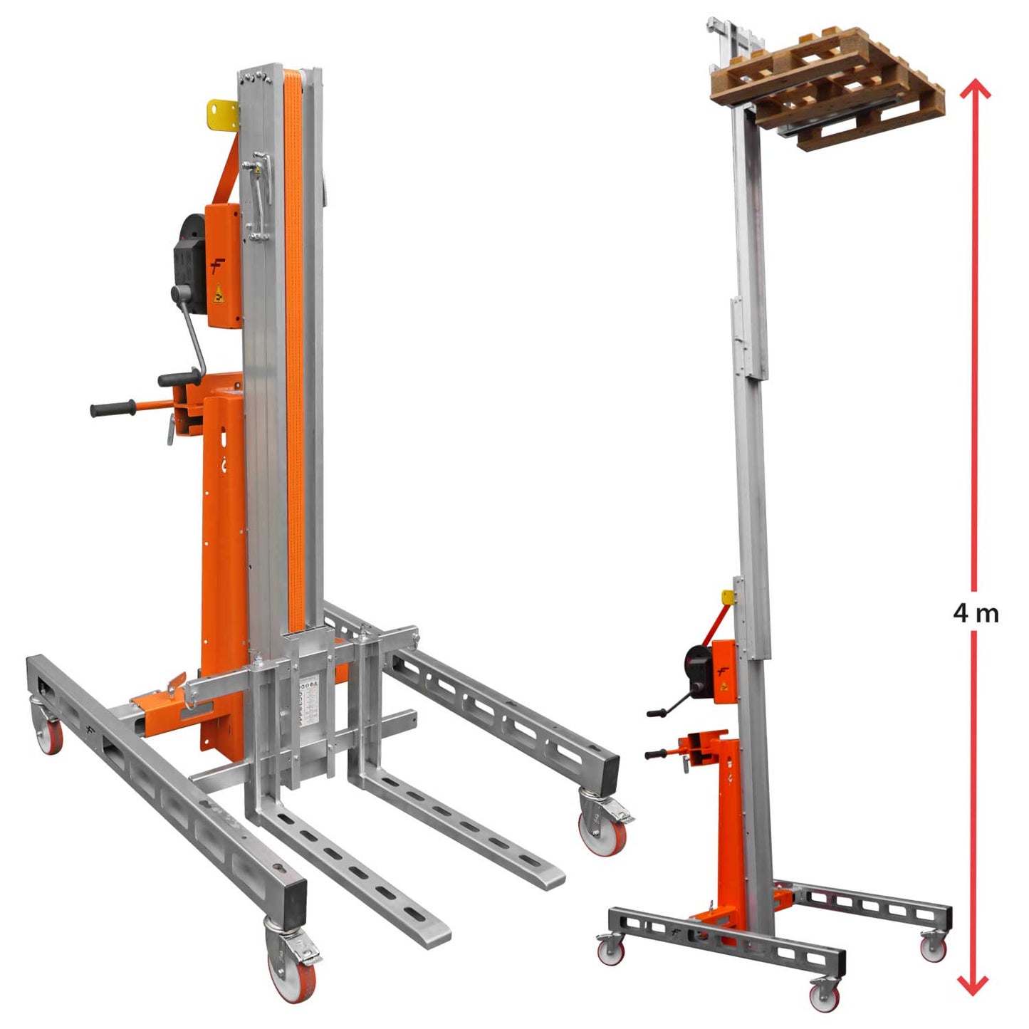 HW-S | Elevador de materiales en aluminio, manual.