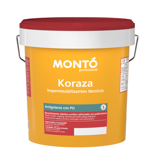 Impermeabilizante Antigoteras Koraza PU Rojo MONTO | para Cubiertas, Terrazas y Petos