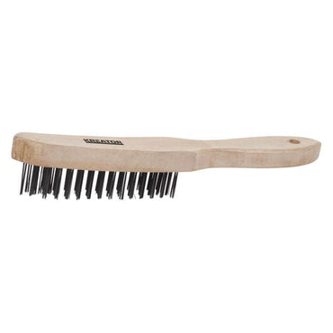 Brosse En Acier 4 Rangs Avec Manche En Bois