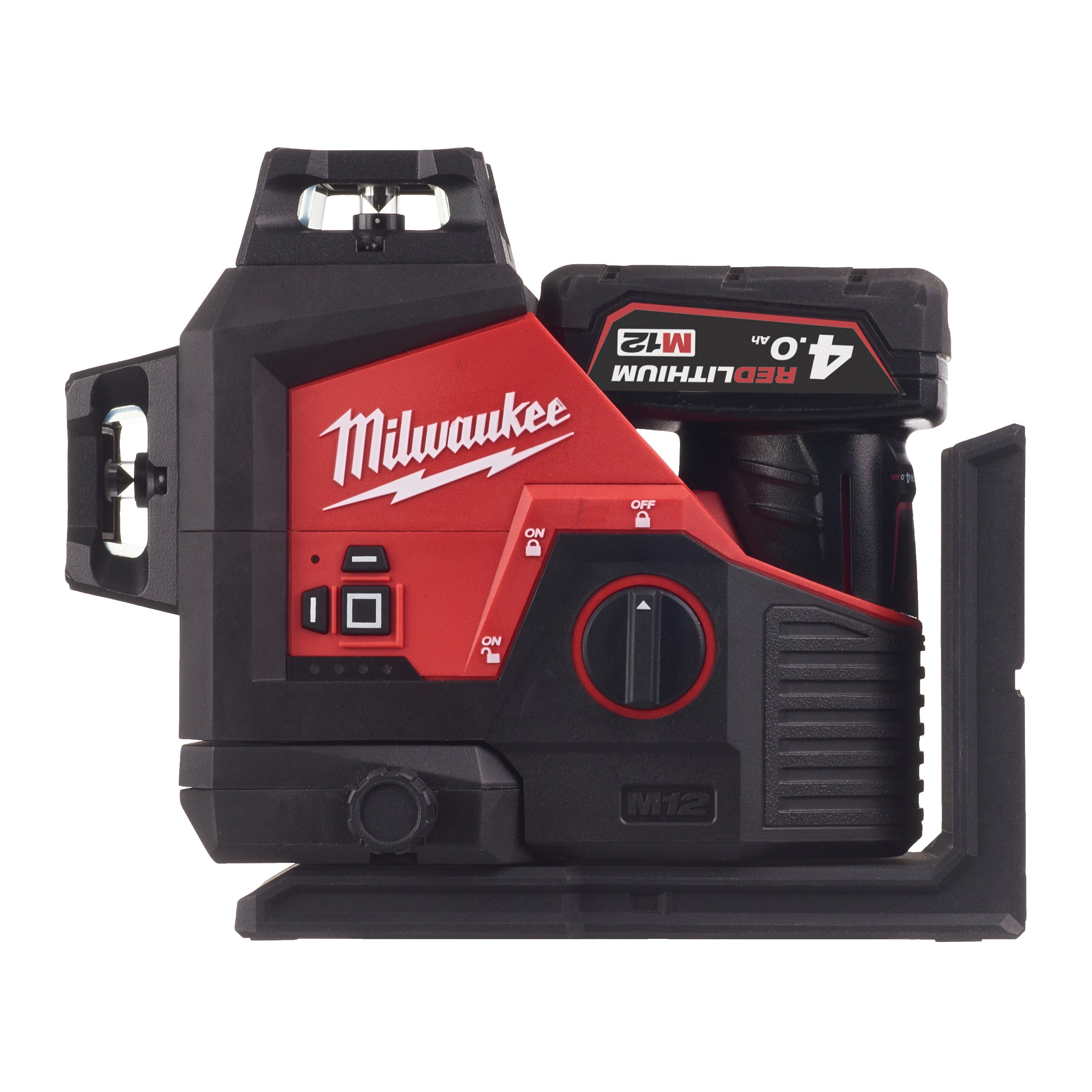 Milwaukee Nivel láser de 3 líneas M12™, verde, ajuste fino, 330° de rotación, protección IP54 M123PL-401C