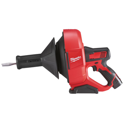 Milwaukee Desatascadora M12™, alimentación manual, espiral de 6mm, longitud del cable 7,6m M12BDC6-202C