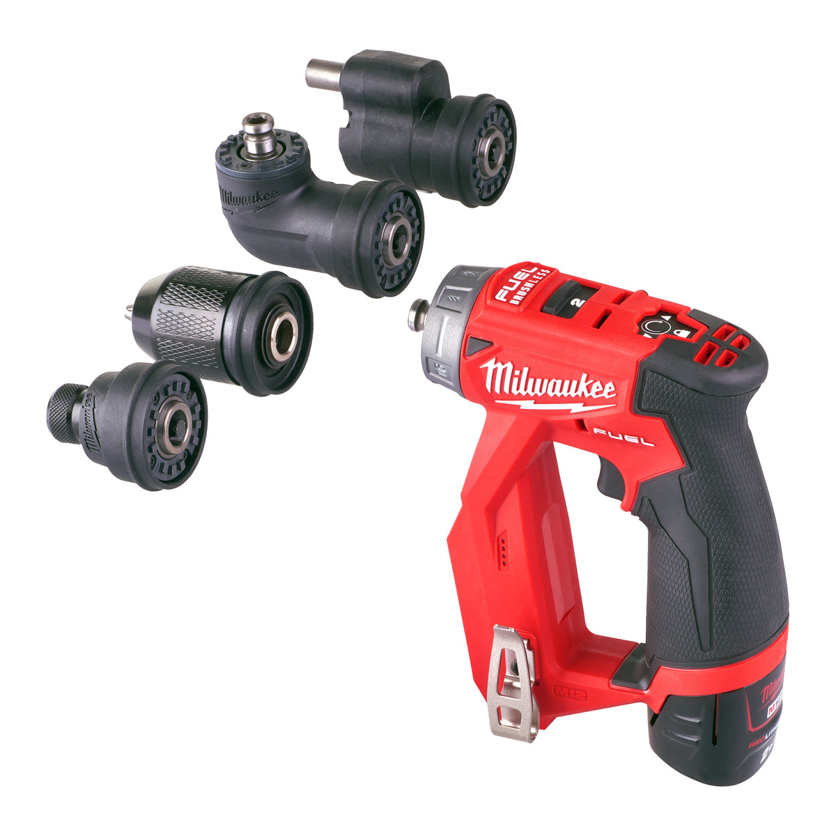 Milwaukee Taladro atornillador multicabezal de montador M12 FUEL™ con portabrocas desmontable M12FDDXKIT-202X
