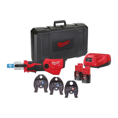 Milwaukee Prensadora hidráulica subcompacta M12™ ONE-KEY™ FORCE LOGIC™, fuerza de prensado 19kN M12ONEHPT-202CV-Set2