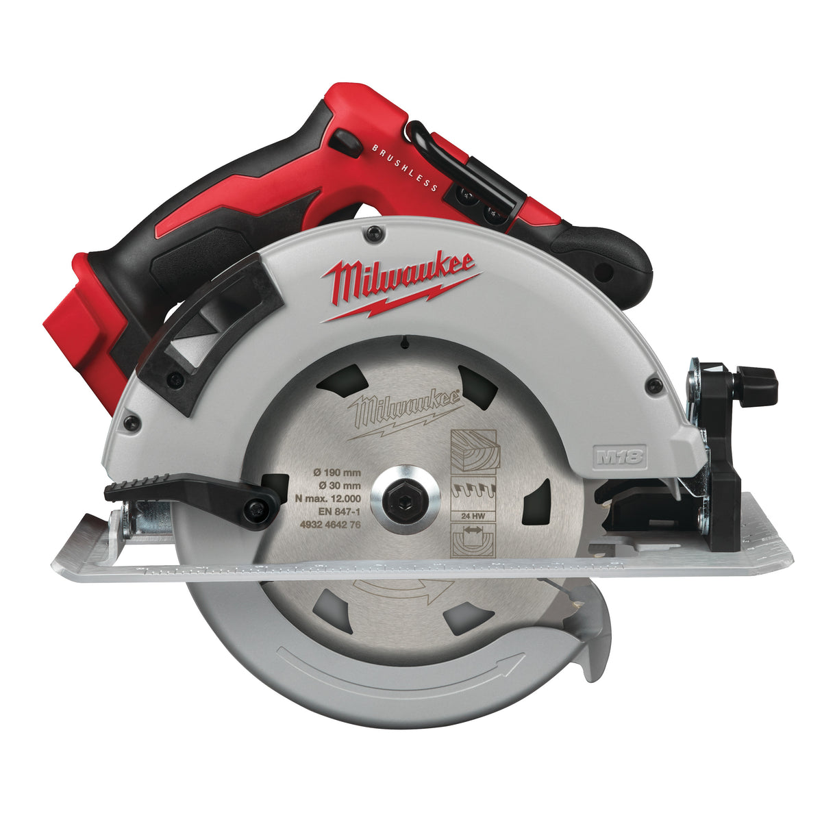 Milwaukee Sierra circular para madera sin escobillas M18™, diámetro del disco 190mm M18BLCS66-0