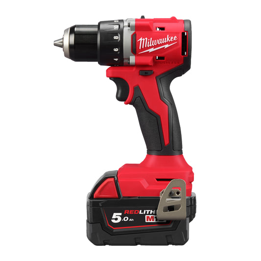 Milwaukee Taladro atornillador compacto sin escobillas M18™, 2 velocidades, par máximo 60,5Nm M18BLDDRC-502C