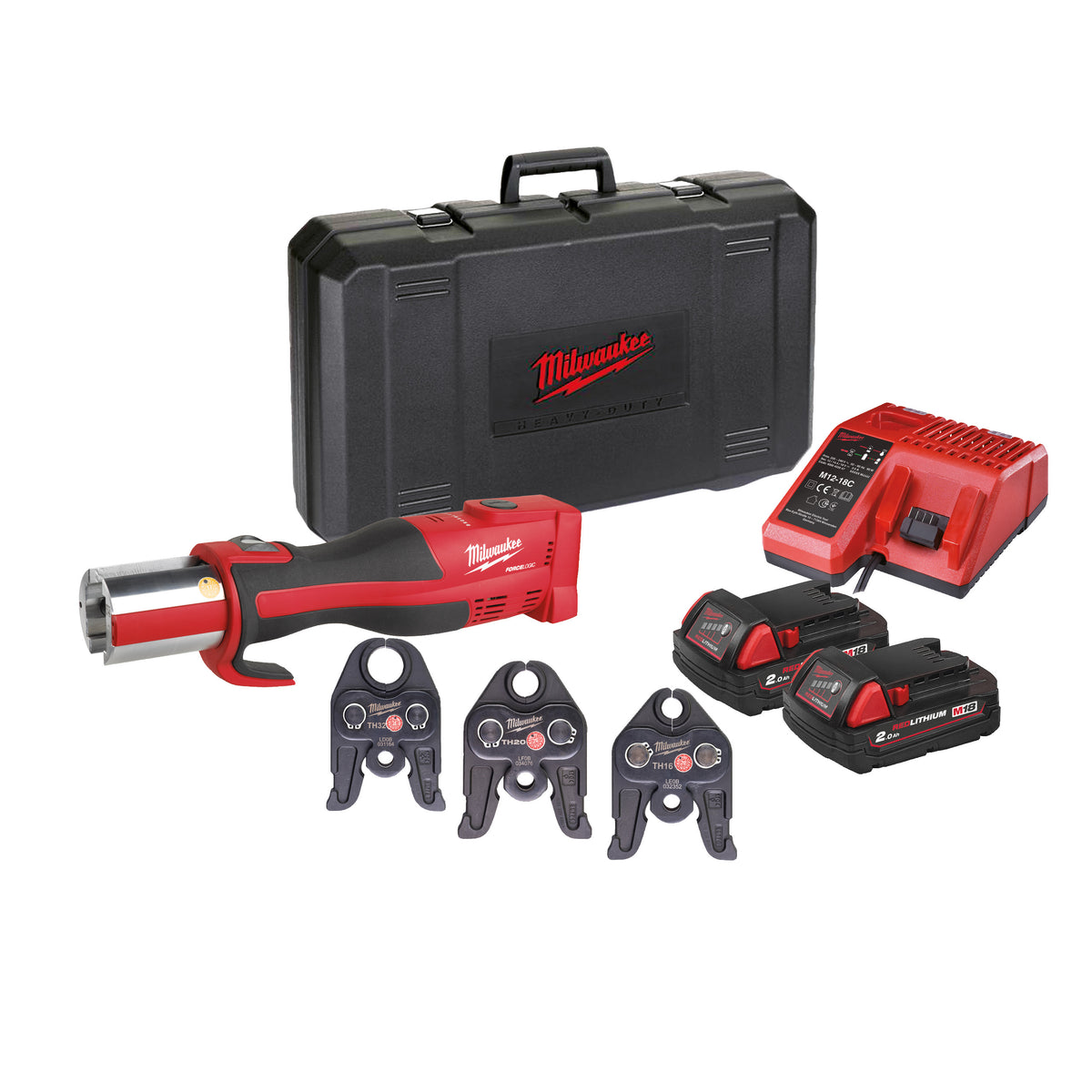 Milwaukee Prensadora hidráulica sin escobillas M18™ FORCE LOGIC™, fuerza de prensado 32kN M18BLHPT-202CTH-KIT