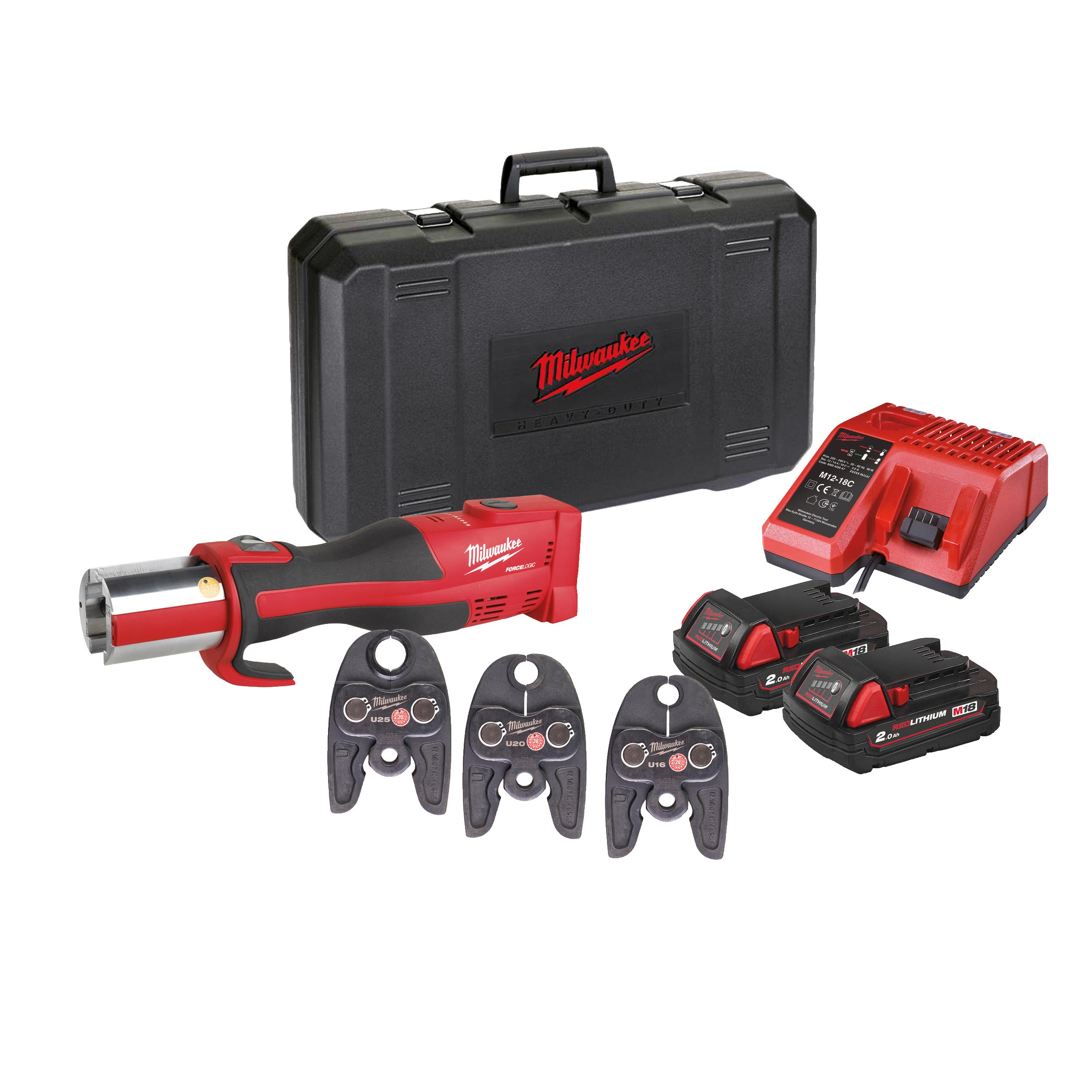 Milwaukee Prensadora hidráulica sin escobillas M18™ FORCE LOGIC™, fuerza de prensado 32kN M18BLHPT-202CU-KIT