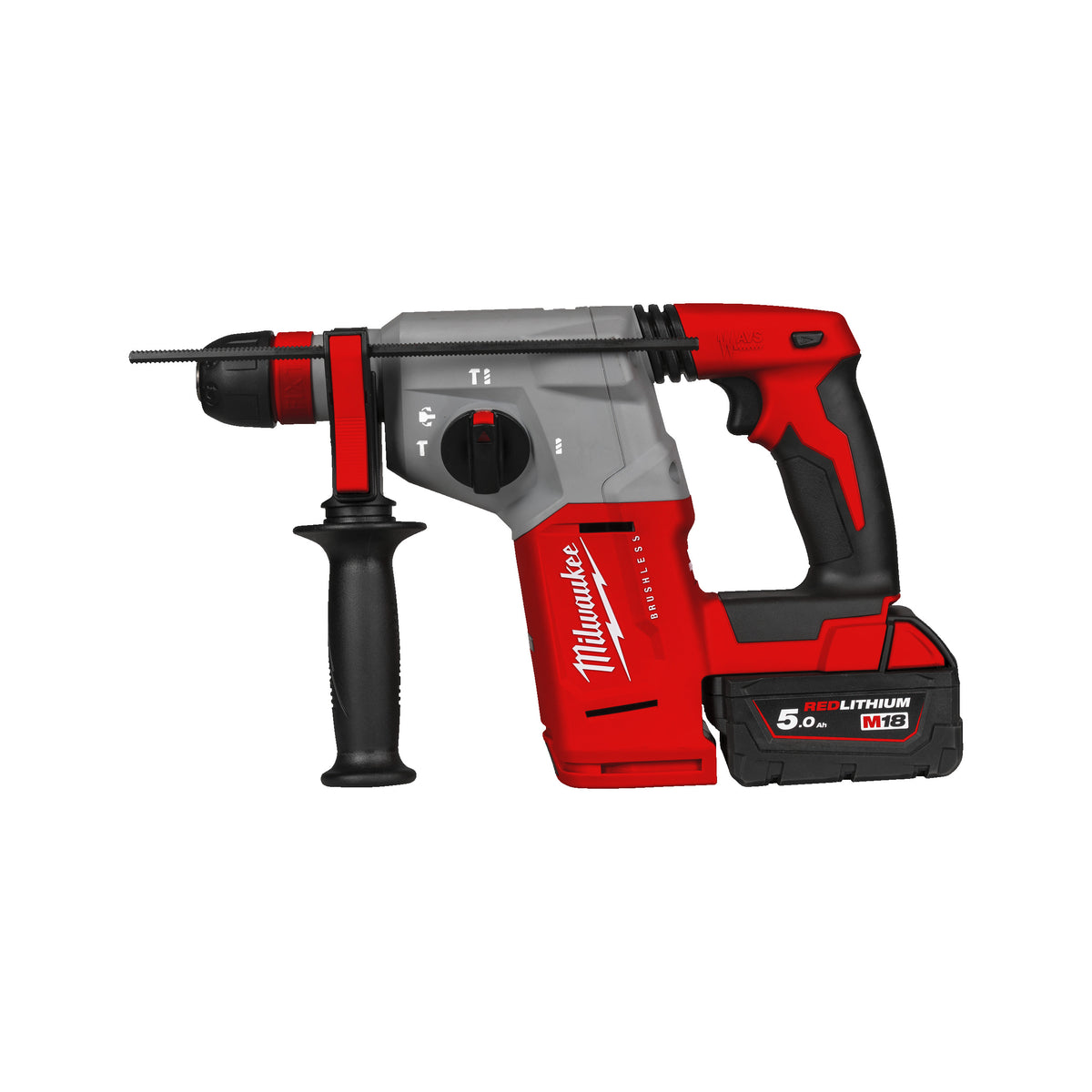 Milwaukee Martillo combinado SDS-Plus sin escobillas M18™, 4 modos, 2,3J de energía de impacto M18BLHX-502X